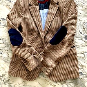 Zara Basics Plaid Tan Blazer